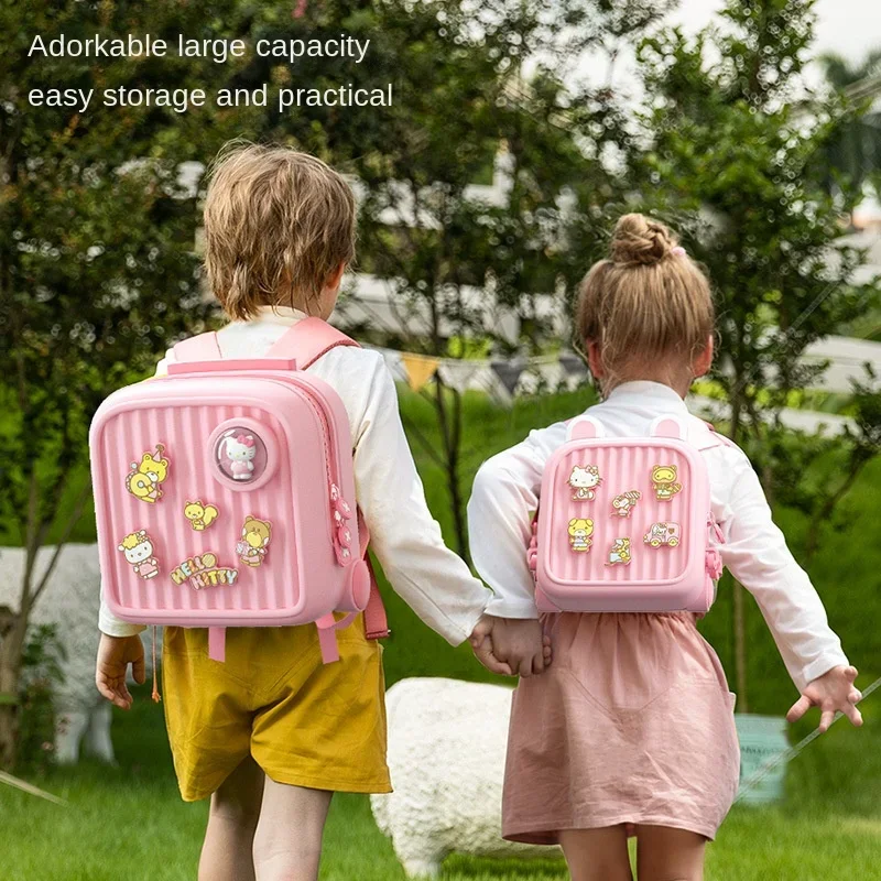 Hello Kitty Children's Travel Backpack EVA Kawaii Pink Pattern School Bag Kindergarten Student School Bag Hot Sell Birthday Gift