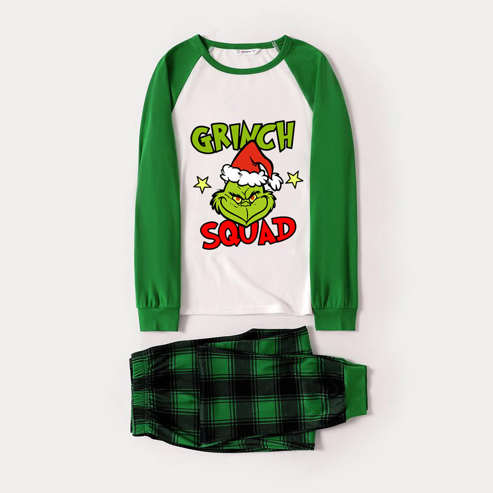 Christmas Cartoon and Letter Print Family Matching Raglan Long-sleeve Pajamas Sets