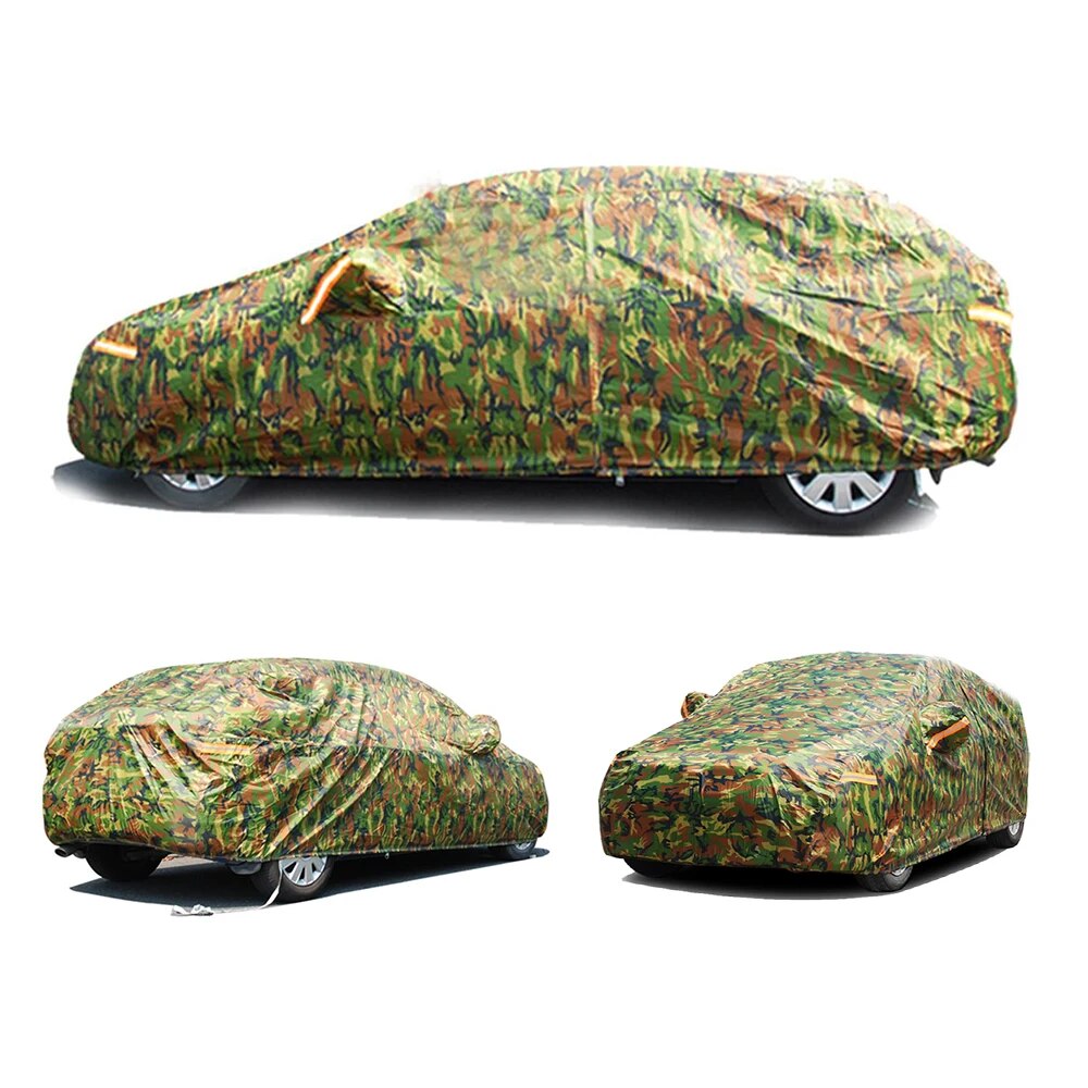 Kayme Waterproof Camouflage Car Covers Outdoor Sun Protection Cover For Car Reflector Dust Rain Snow Protective