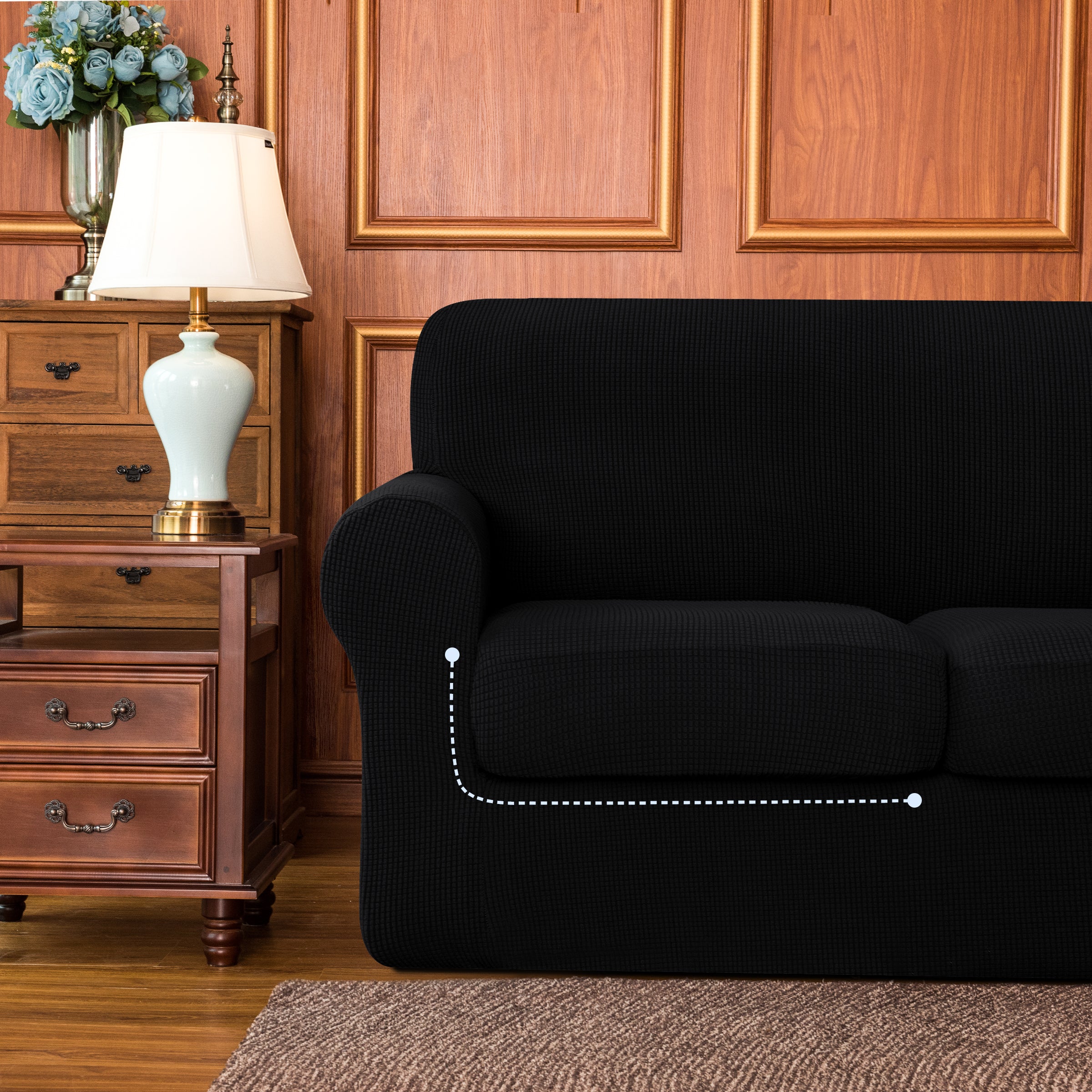 Caledon Antique Stretch Sofa Cover Sep Cushion Cover