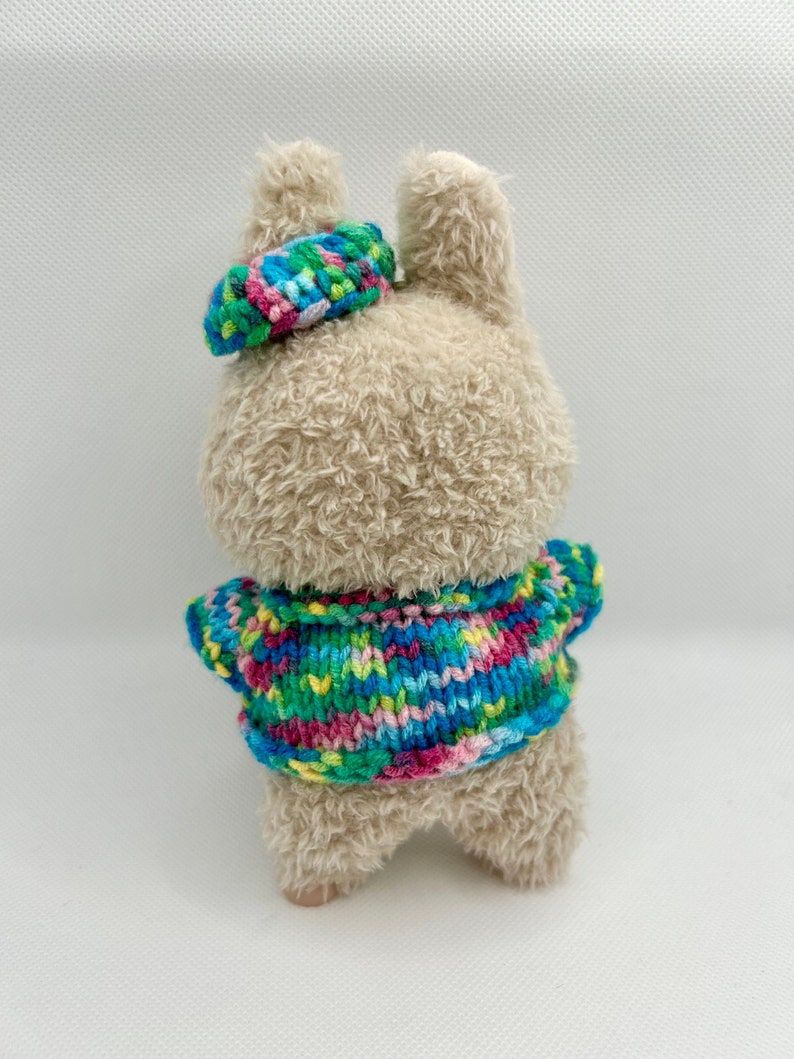 Labubu outfits Cozy Knitted Plush Set – Technicolor/Tutti Fruiti/Festa/Purple Haze/Red/Lavender/Light Peach (No Doll Included)