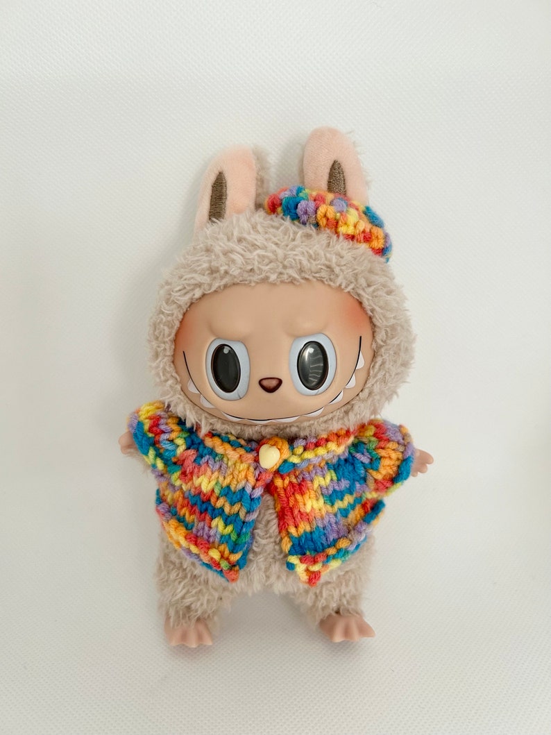 Labubu outfits Cozy Knitted Plush Set – Technicolor/Tutti Fruiti/Festa/Purple Haze/Red/Lavender/Light Peach (No Doll Included)