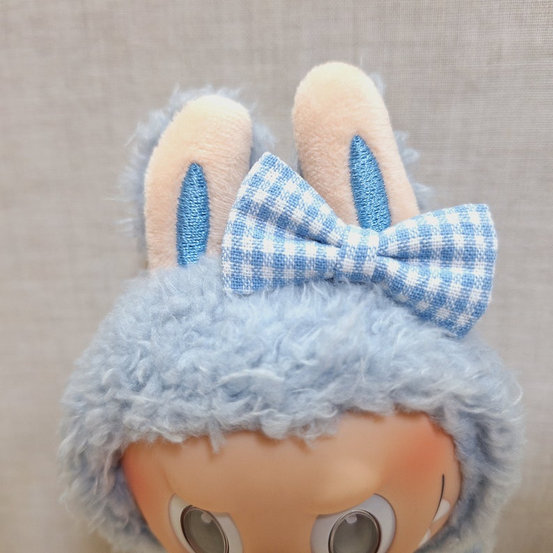 Labubu outfits Gingham Bunny Bear Picnic Outfit (No Doll Included)