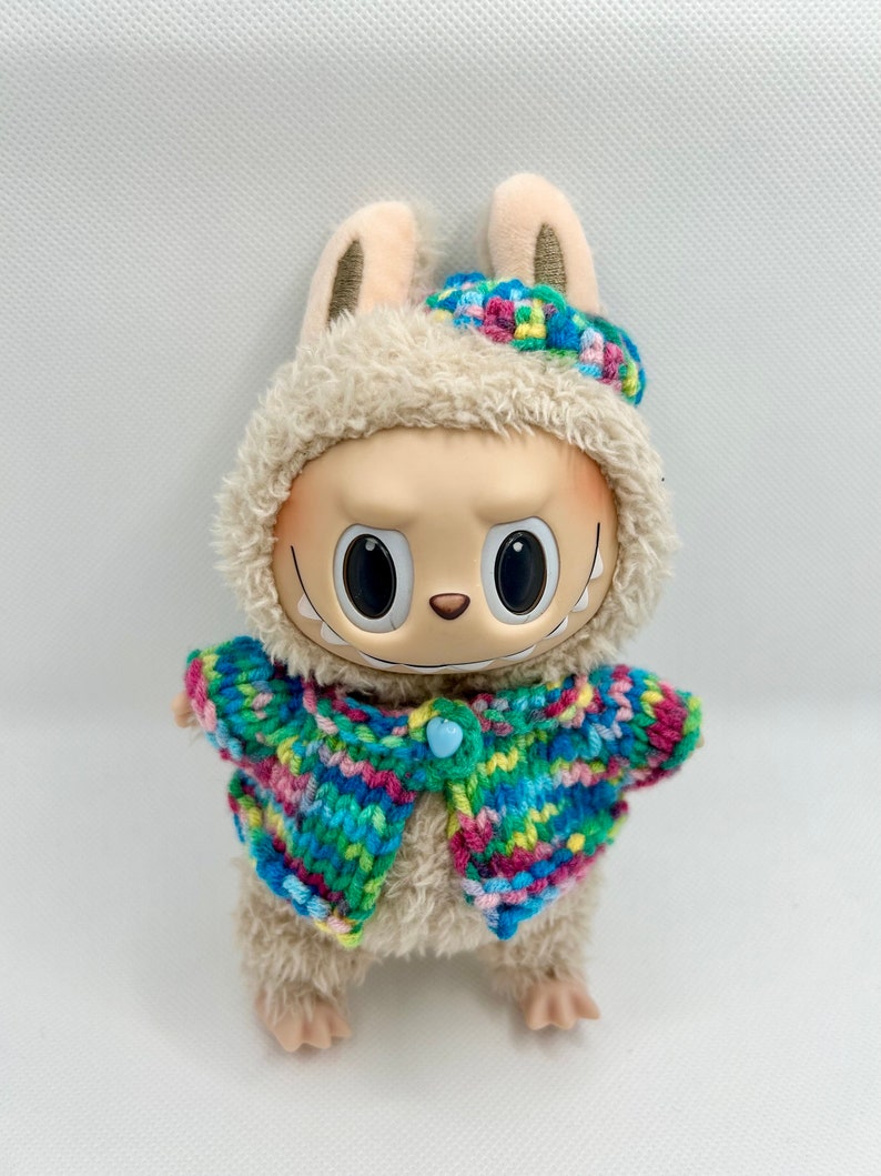 Labubu outfits Cozy Knitted Plush Set – Technicolor/Tutti Fruiti/Festa/Purple Haze/Red/Lavender/Light Peach (No Doll Included)