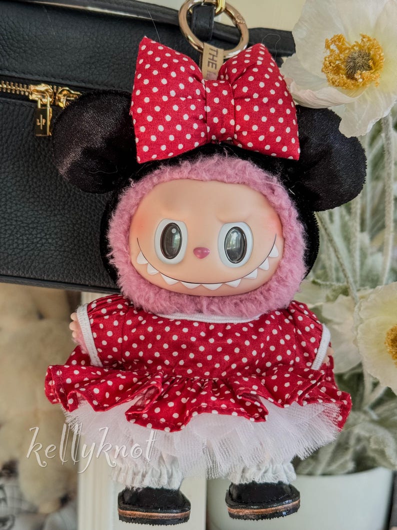 Labubu outfits Classic Cartoon Couple Set – Polka Dot & Tuxedo Styles (No Doll Included)