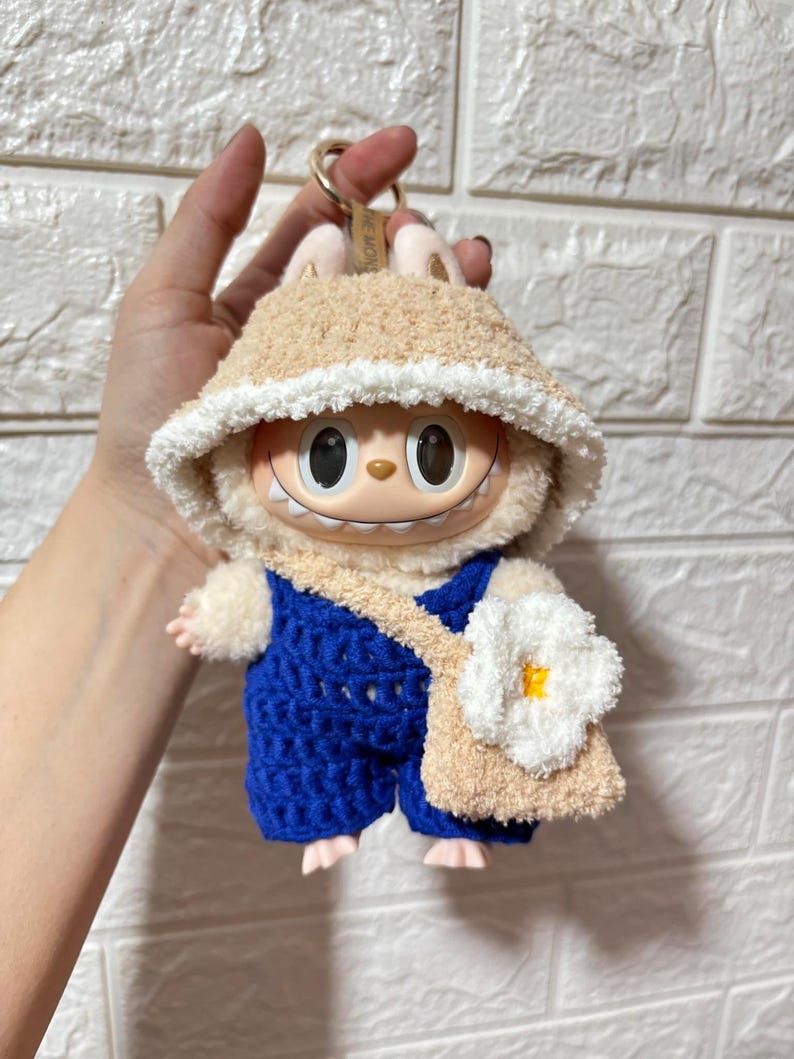 Labubu outfits Cozy Animal Onesie Series – Dino / Lion / Elephant / Reindeer / Blue Knit (No Doll Included)