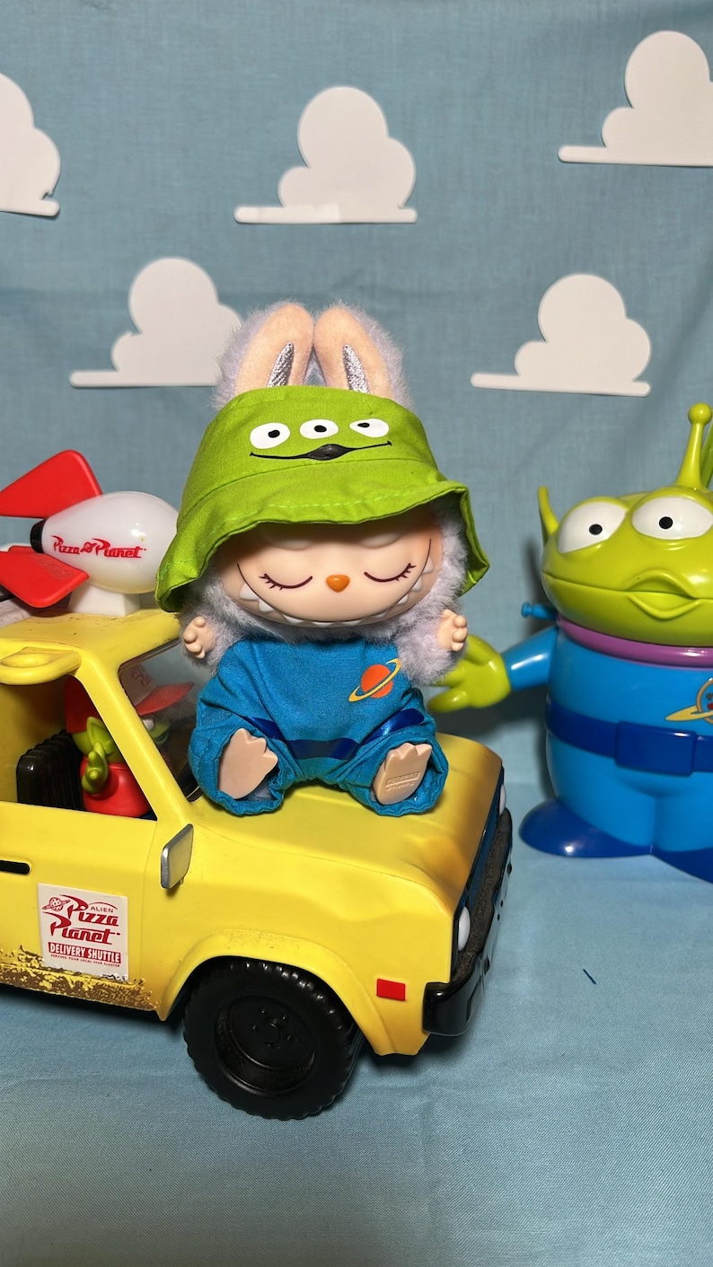 Labubu outfits Alien Explorer Hoodie Set in Cartoon Blue (No Doll Included)