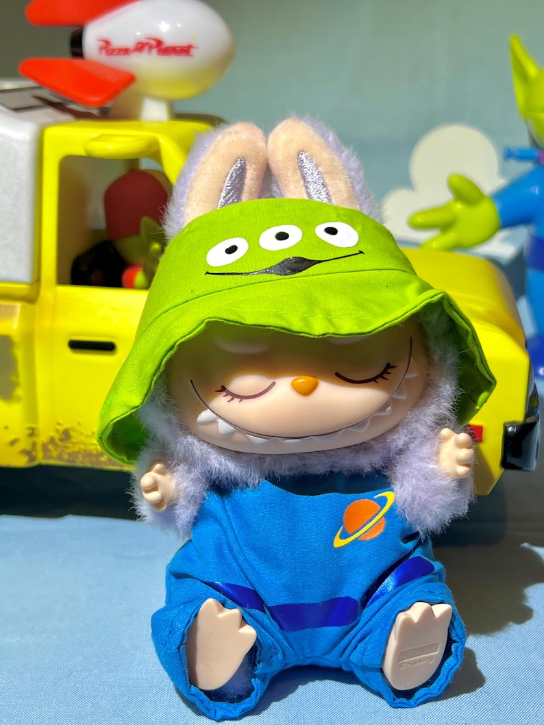 Labubu outfits Alien Explorer Hoodie Set in Cartoon Blue (No Doll Included)