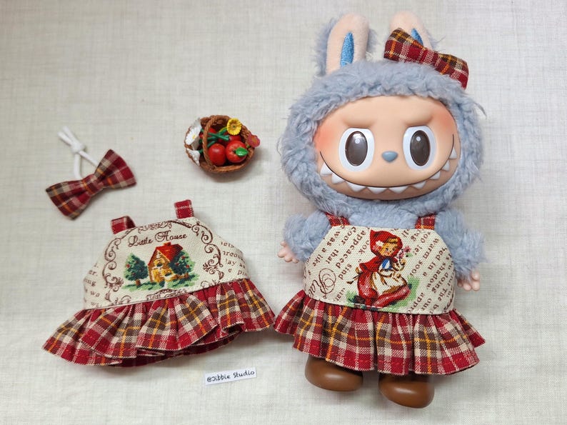 Labubu outfits Cottage Bunny Picnic Dress (No Doll Included)