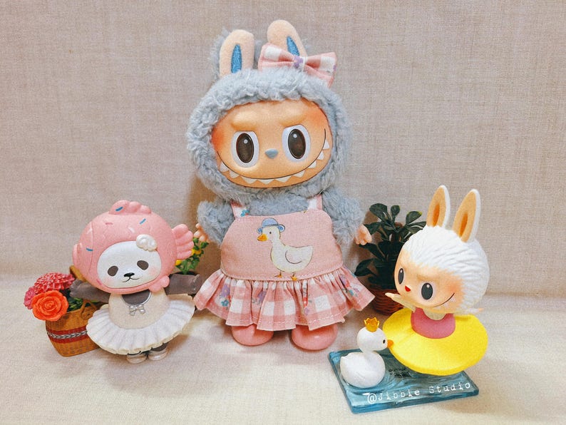 Labubu outfits Cozy Bunny Duckling Dress (No Doll Included)