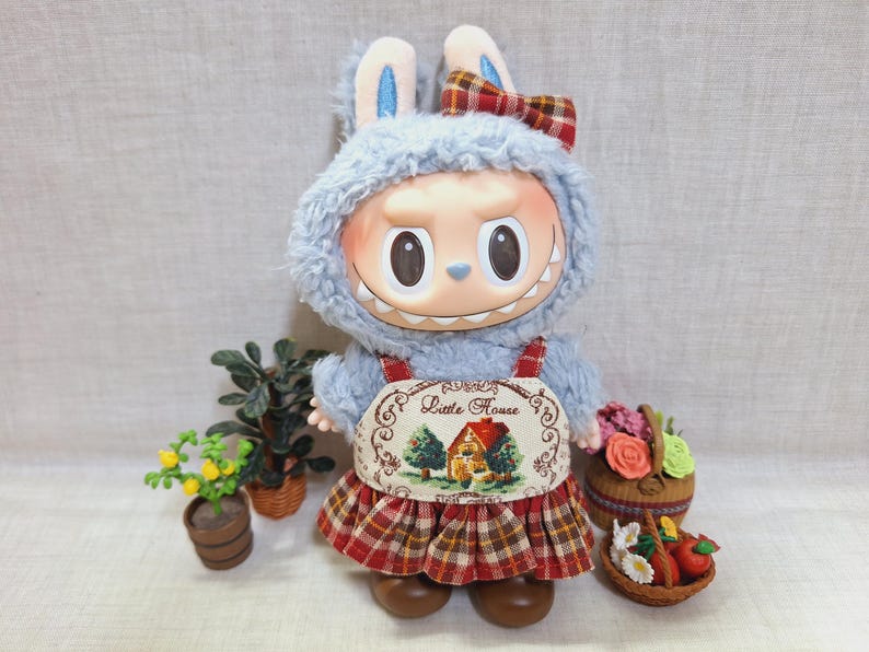 Labubu outfits Cottage Bunny Picnic Dress (No Doll Included)