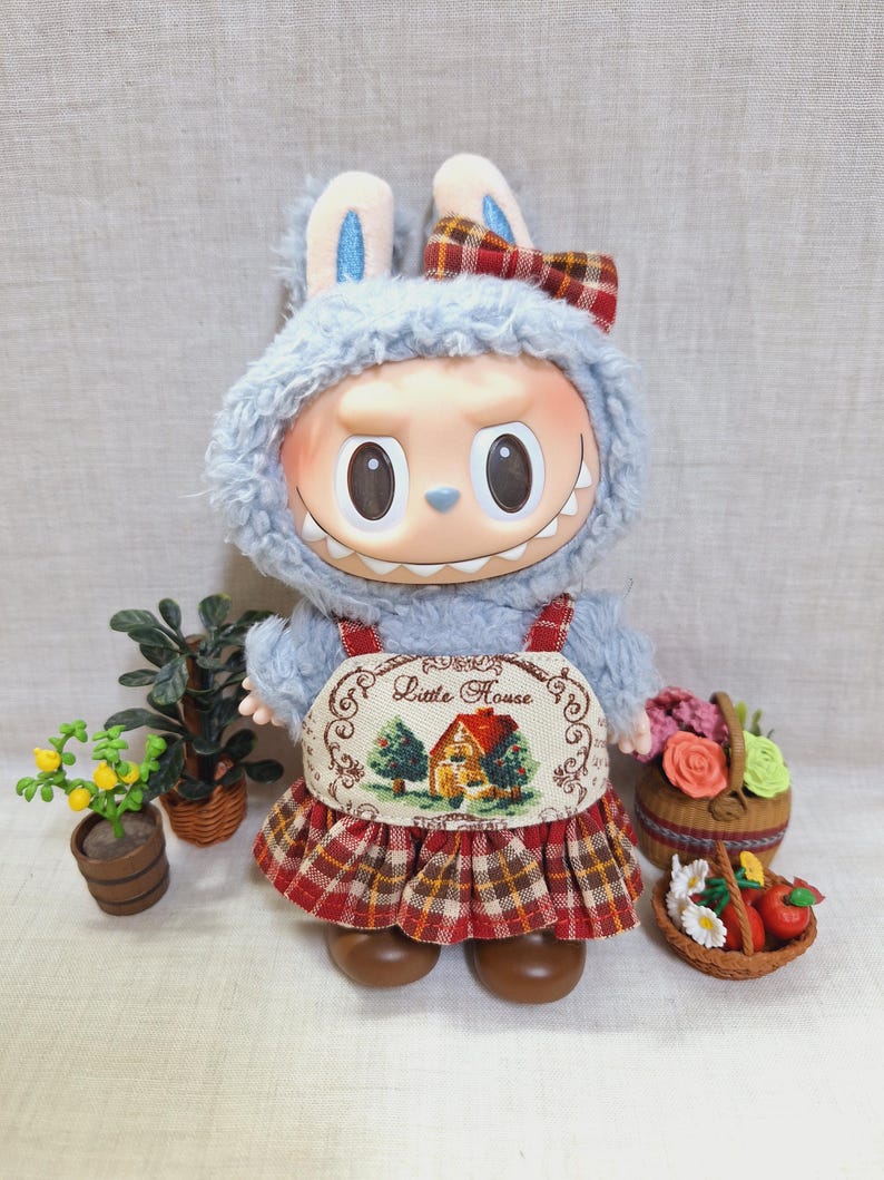 Labubu outfits Cottage Bunny Picnic Dress (No Doll Included)