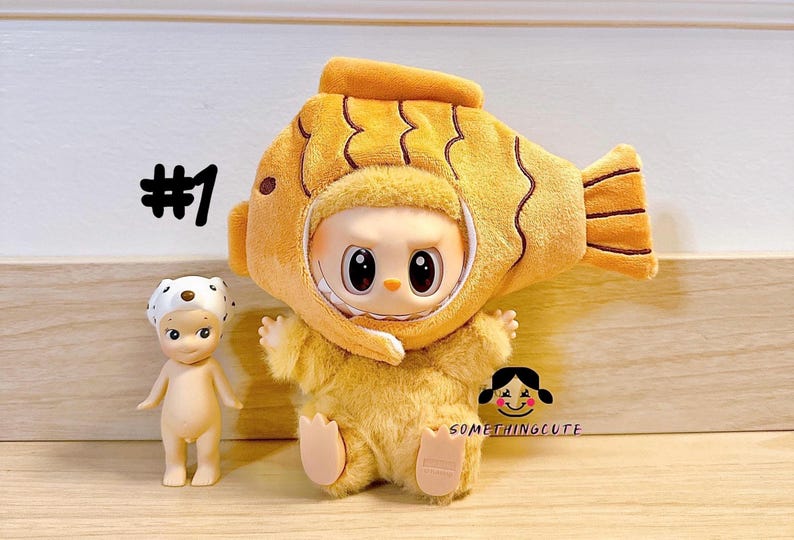 Labubu outfits Whimsical Costume Set – Taiyaki Fish / Red Cape Explorer (No Doll Included)