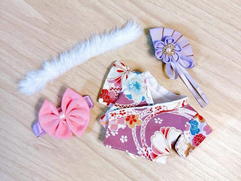 Labubu outfits Sakura Bunny Kimono (No Doll Included)