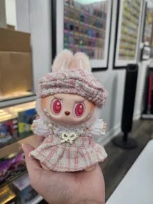 Labubu outfits Soft Plaid Afternoon Set (No Doll Included)