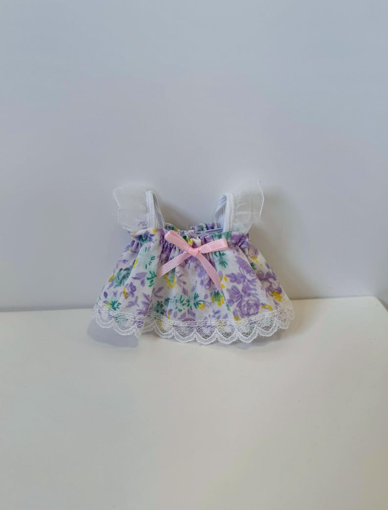 Labubu outfits Gingham Ribbon Dress Series (No Doll Included)  