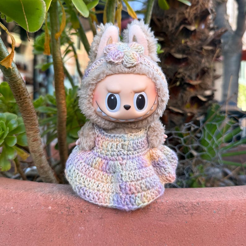 Labubu outfits Dreamy Pastel Bunny Dress (No Doll Included)