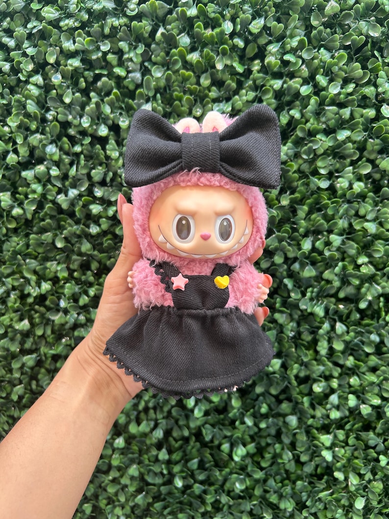 Labubu outfits Black Star Gothic Dress with Big Bow (No Doll Included)