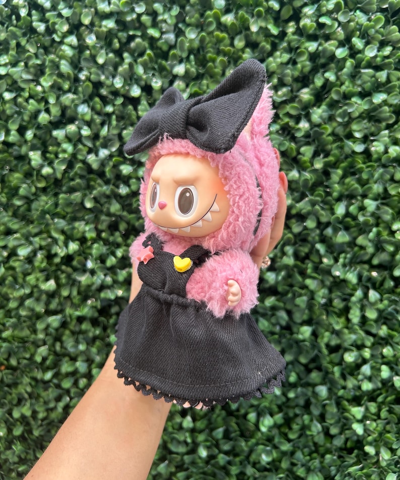 Labubu outfits Black Star Gothic Dress with Big Bow (No Doll Included)