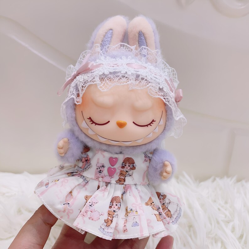 Labubu outfits Sweet Lolita Dress Set – Pink / Blue Lace Edition (No Doll Included)