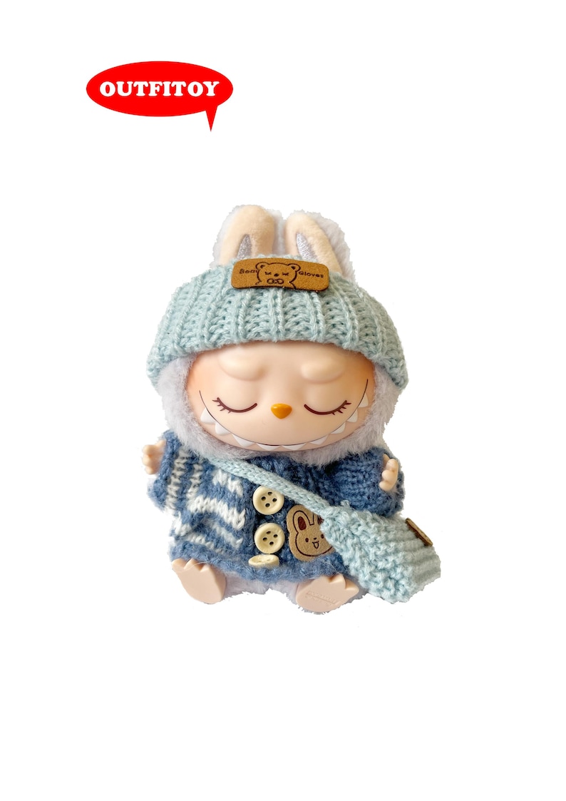 Labubu outfits Dreamy Winter Sleep Set – Purple / Blue Edition (No Doll Included)