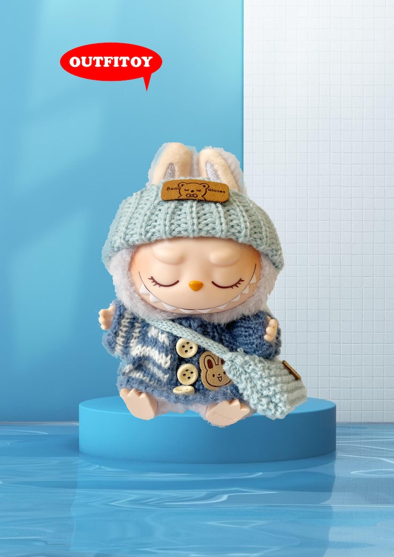 Labubu outfits Dreamy Winter Sleep Set – Purple / Blue Edition (No Doll Included)