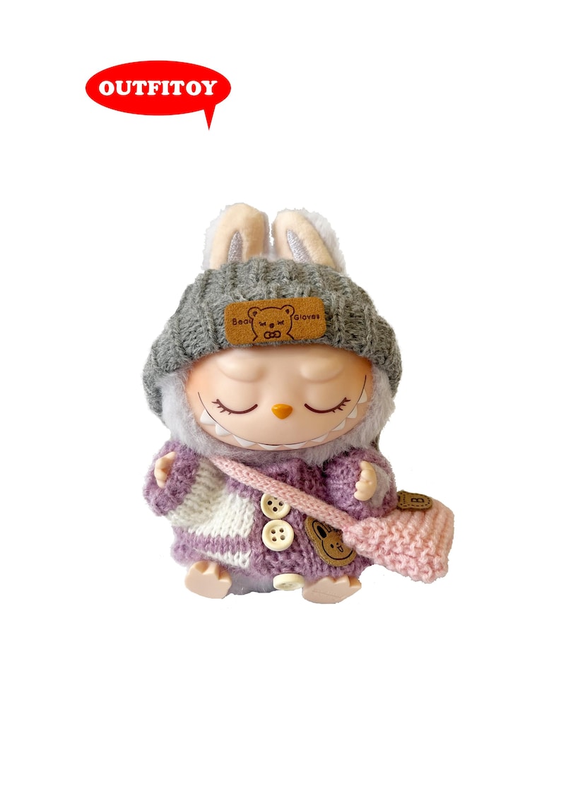 Labubu outfits Dreamy Winter Sleep Set – Purple / Blue Edition (No Doll Included)