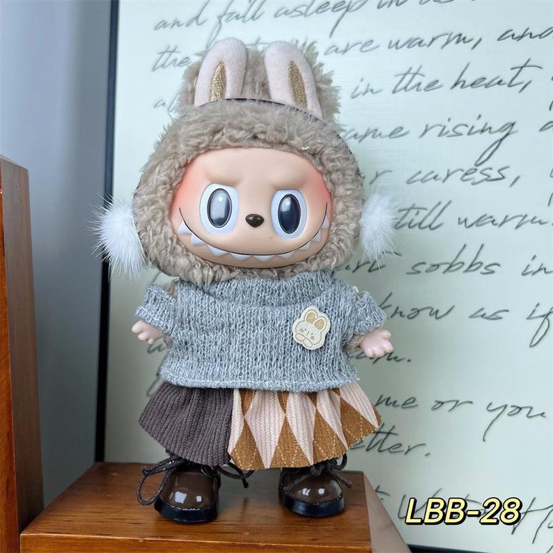 Labubu outfits Vintage Cozy Collection – A to H Styles (No Doll Included)