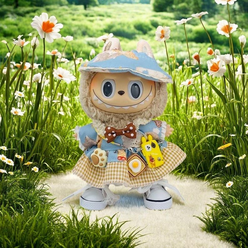 Labubu outfits Spring Bee Picnic Set (No Doll Included)