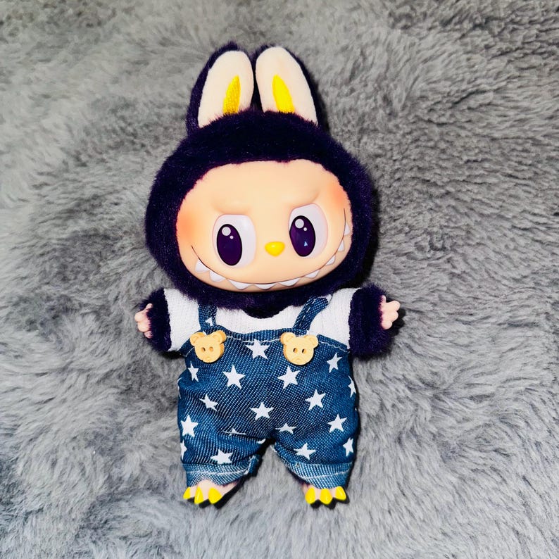 Labubu outfits Starry Night Bunny Overalls (No Doll Included)