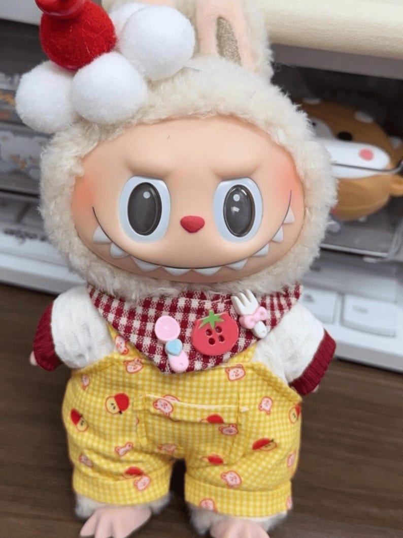 Labubu outfits Sunny Chick Play Overalls (No Doll Included)