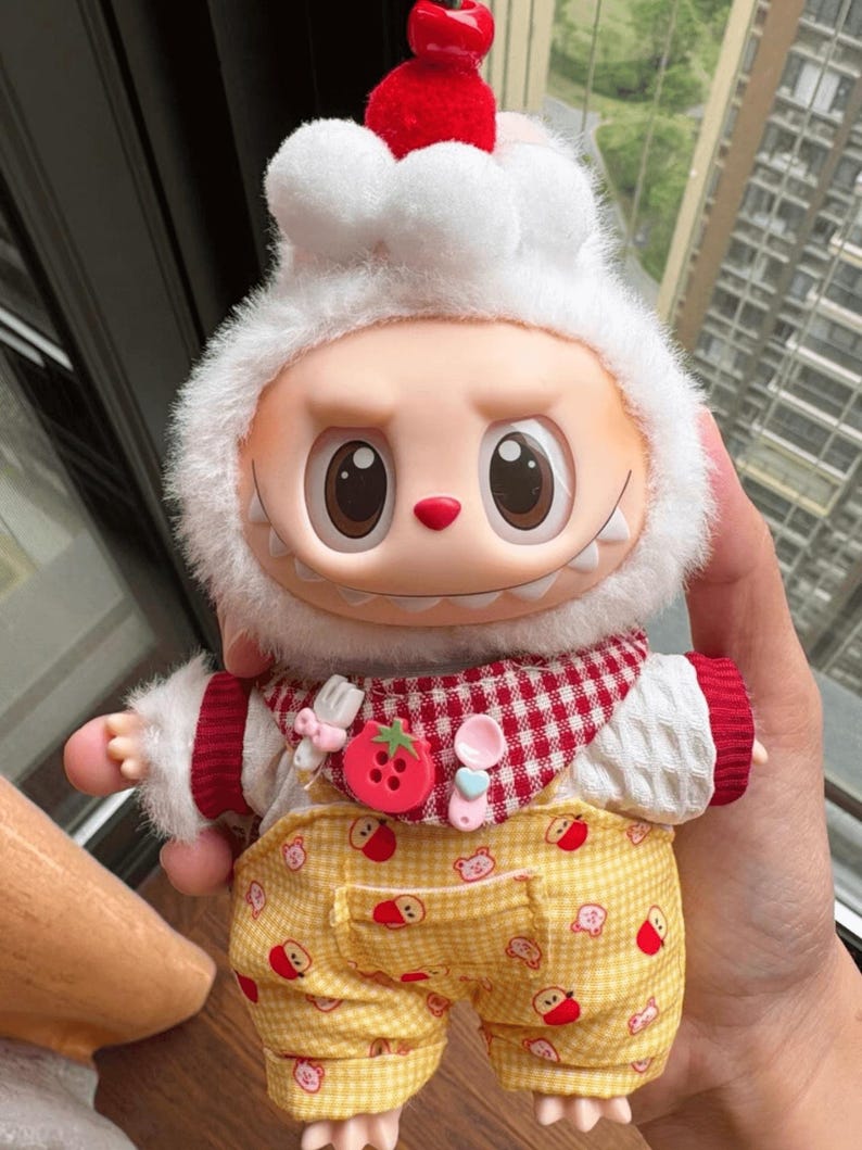 Labubu outfits Sunny Chick Play Overalls (No Doll Included)