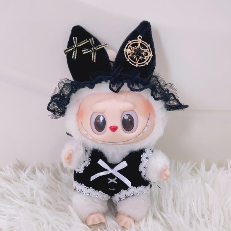 Labubu outfits Gothic Cat Maid Set (No Doll Included)