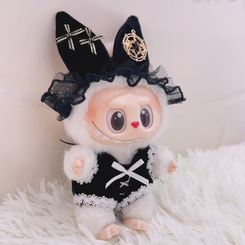 Labubu outfits Gothic Cat Maid Set (No Doll Included)
