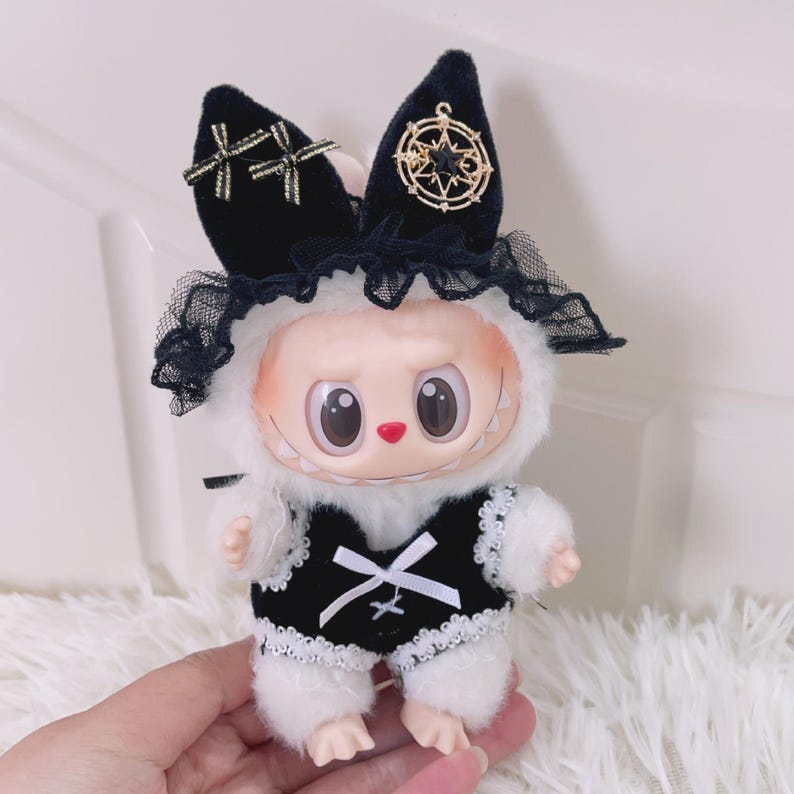 Labubu outfits Gothic Cat Maid Set (No Doll Included)