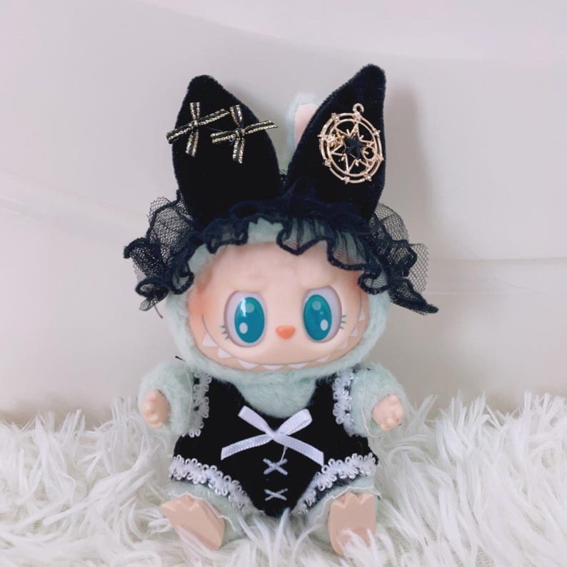 Labubu outfits Gothic Cat Maid Set (No Doll Included)