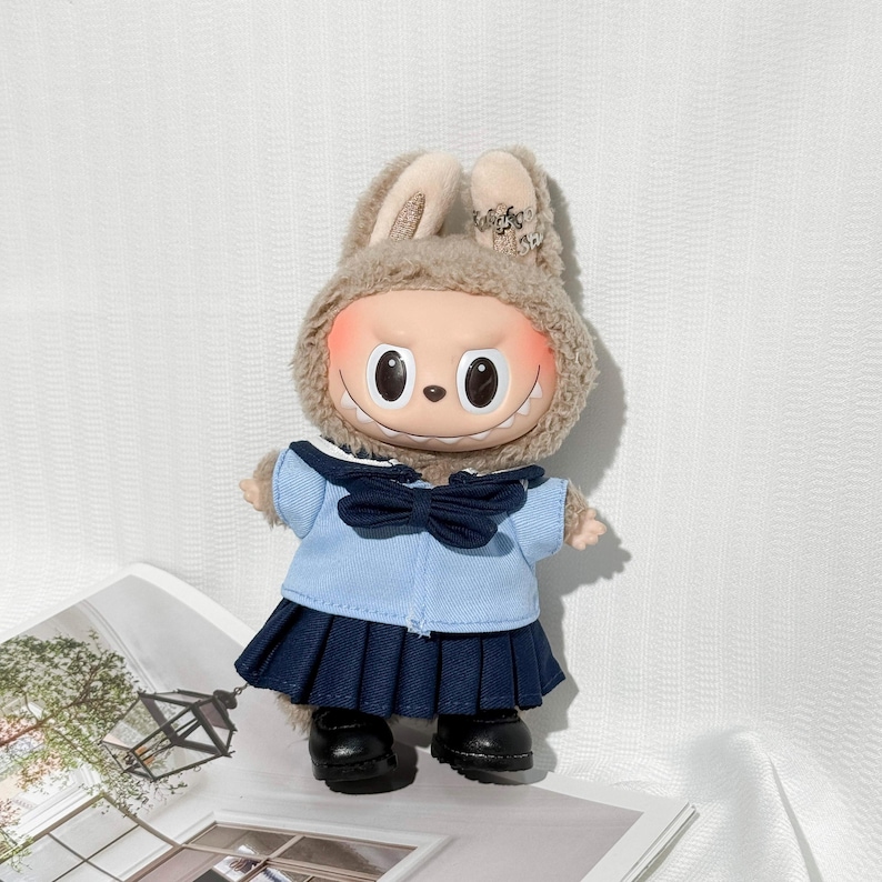 Labubu outfits Japanese School Uniform Set – Navy Sailor Style (No Doll Included)