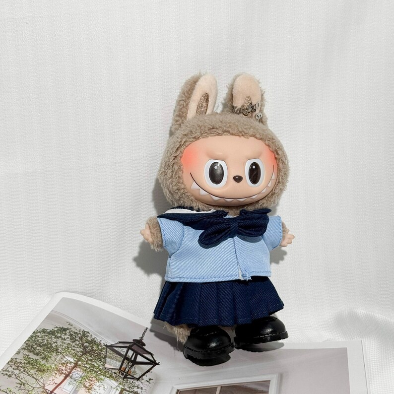 Labubu outfits Japanese School Uniform Set – Navy Sailor Style (No Doll Included)