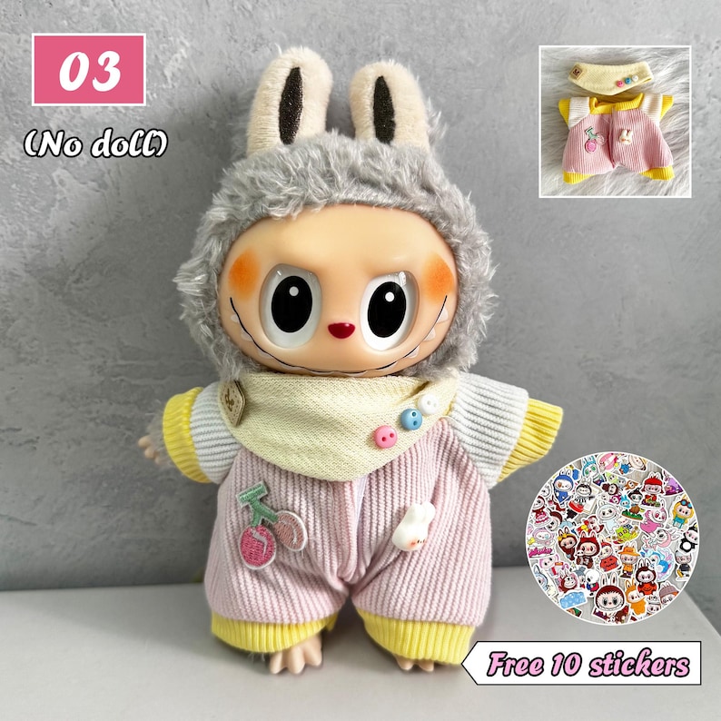Labubu outfits Everyday Playwear Series – 8 Styles + Optional Shoes (No Doll Included)