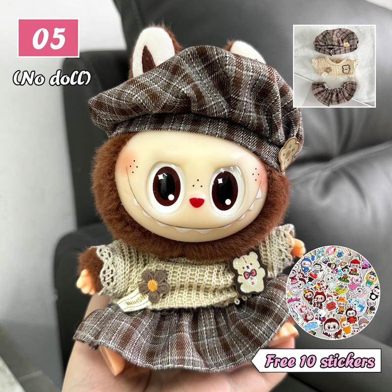 Labubu outfits Everyday Playwear Series – 8 Styles + Optional Shoes (No Doll Included)