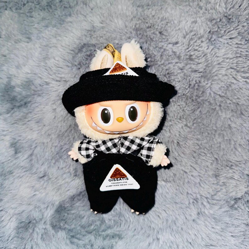 Labubu outfits Urban Streetwear Set with Bucket Hat & Shades (No Doll Included)