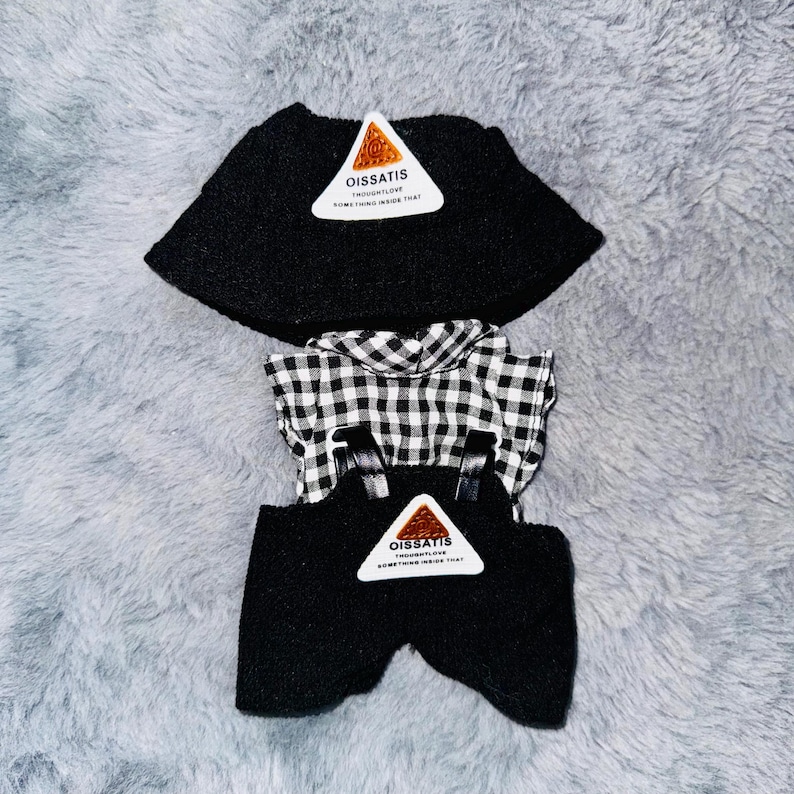 Labubu outfits Urban Streetwear Set with Bucket Hat & Shades (No Doll Included)