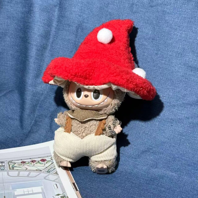 Labubu outfits Enchanted Toadstool Mushroom Set with Cape & Hat (No Doll Included)