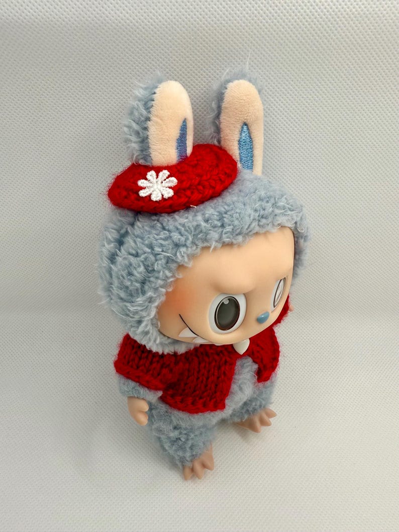 Labubu outfits Cozy Knitted Plush Set – Technicolor/Tutti Fruiti/Festa/Purple Haze/Red/Lavender/Light Peach (No Doll Included)