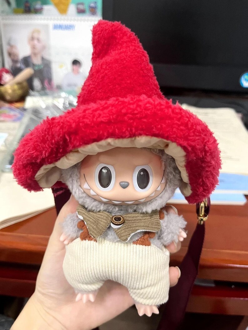 Labubu outfits Enchanted Toadstool Mushroom Set with Cape & Hat (No Doll Included)