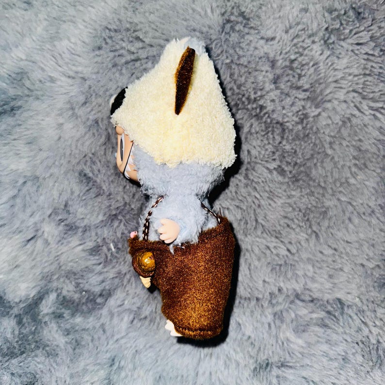 Labubu outfits Playful Puppy Costume Set with Overalls – Clothes Only / with Shoes (No Doll Included)