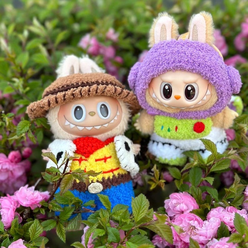 Labubu outfits Crochet Alien Visitor Set (No Doll Included)