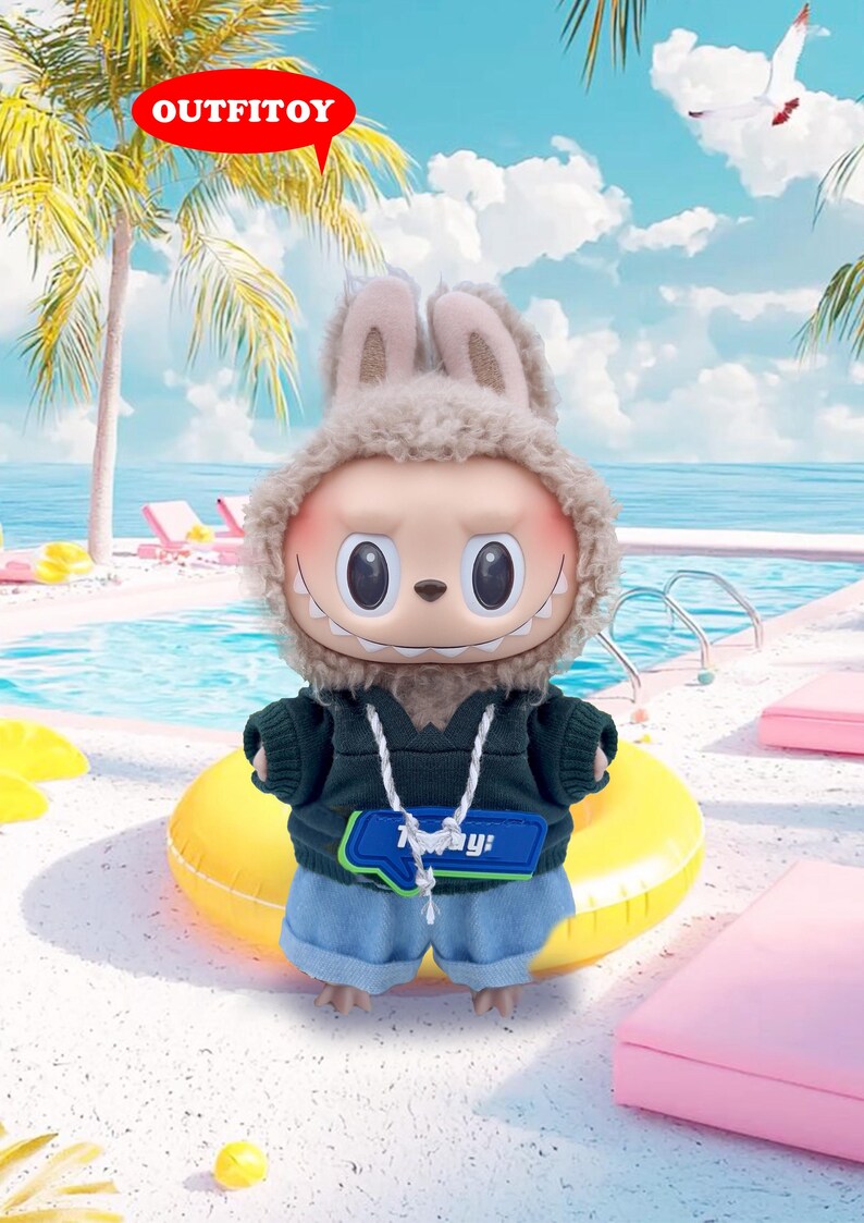 Labubu outfits Urban Chill Hoodie Set (No Doll Included)
