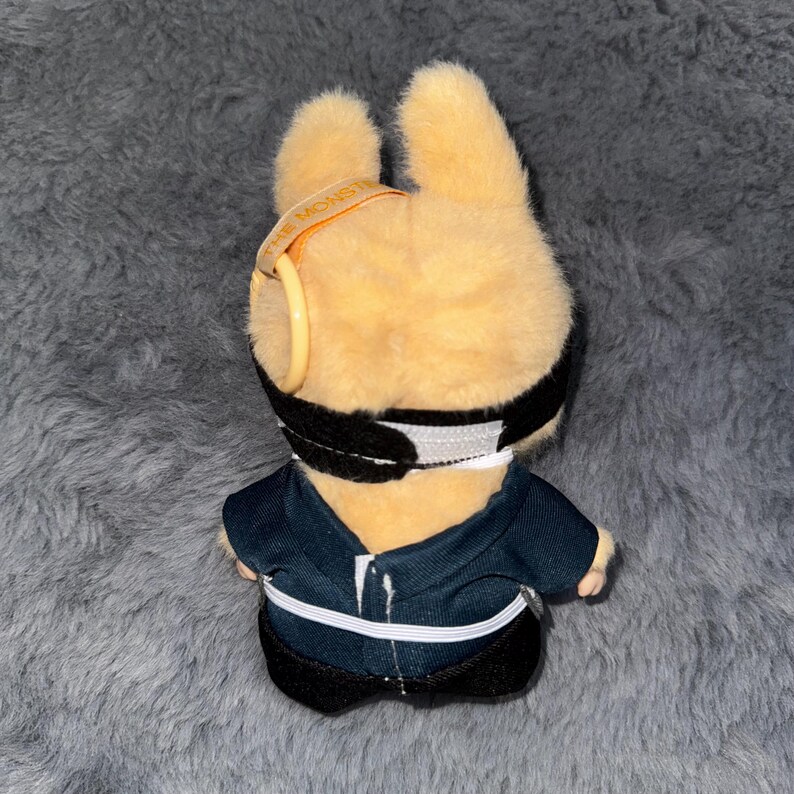 Labubu outfits Fast-Food Employee Uniform Set with Hat & Tie (No Doll Included)