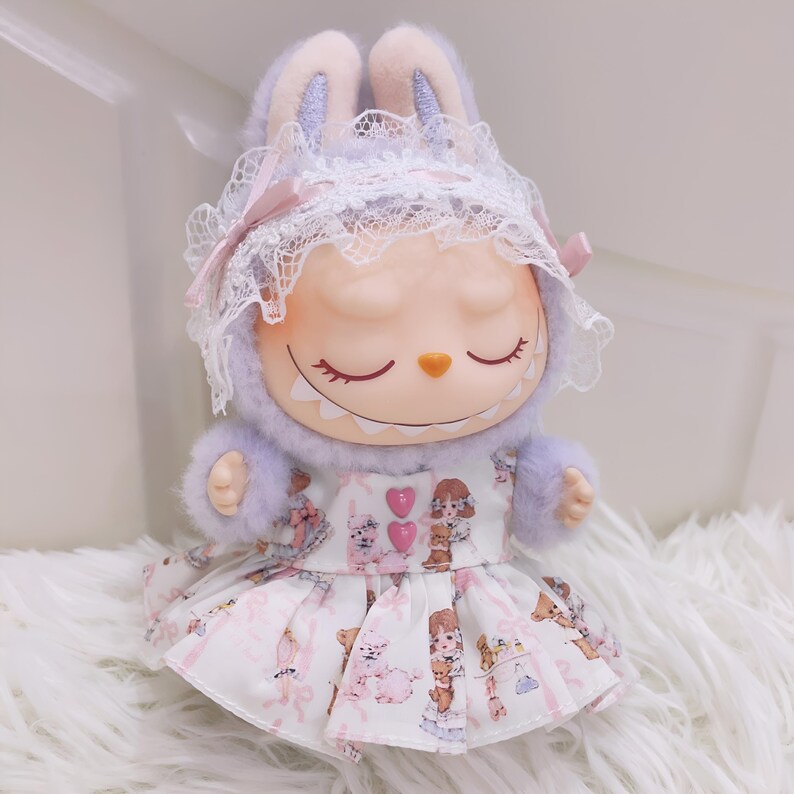 Labubu outfits Sweet Lolita Dress Set – Pink / Blue Lace Edition (No Doll Included)